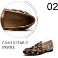thumbnail image 3 of JITAI Men's Leather Shoes Pattern Printing Men Dress Loafer Shoes Brown Size 11, 3 of 6