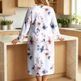 thumbnail image 5 of ZHYou Plus Size Midi Dresses for Women Floral Printed Long Sleeve Round Neck Loose Casual Nightgown Loungewear Sleep Dresses,Multicolor,Size M, 5 of 7