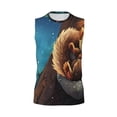 thumbnail image 6 of Lsque Squirrel Sleeping In Tree Print Men's Cotton Blend Sleeveless Muscle Shirts (S-3XL)- Moisture Wicking, Odor Protection, UPF 30+,Small, 6 of 8