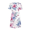 thumbnail image 5 of Viikei Breathable Cotton Short Sleeve Dress,Women's Summer Casual Short Sleeve T Shirt Dress Tiered Mini Dresses with Pockets White S, 5 of 5