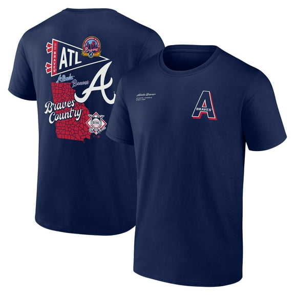 Men's Navy Atlanta Braves Split Zone T-Shirt