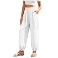 thumbnail image 3 of Joggers for Women Ihhxva Cuffed Ankle Relaxed Fit Jogger Pants Elastic Waist Solid Color Fashion Adjustable with Pockets Athletic Casual Lounge S-2XL, 3 of 9