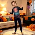 thumbnail image 7 of Halloween Family Matching Pajamas Sets, Halloween Family Moon Printed Loungewear, Spooky Season Holiday PJS Sleepwear, Seasonal Pajamas Casual Wear, Home Relaxation Wear Indoor Leisure, 7 of 7