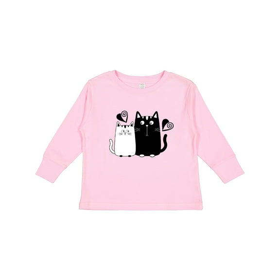 Inktastic Valentines Day Cat Couple Girls Long Sleeve Toddler T-Shirt