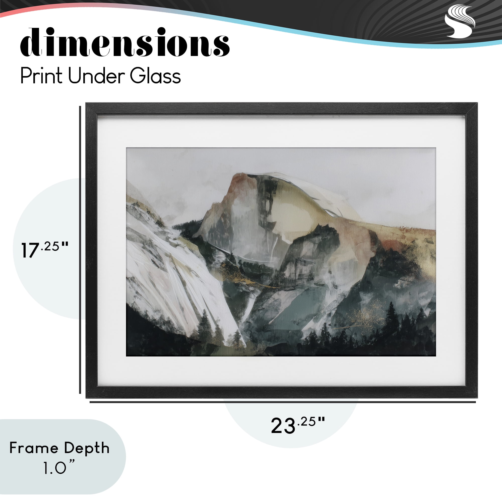 Stupell Industries Abstract Sierra Nevada Mountain Black Framed Print Under Glass, design by Chromatic Storm Studio