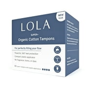 LOLA Super Plus Tampons, Organic Cotton, Compact Plastic Applicator, 20 Count