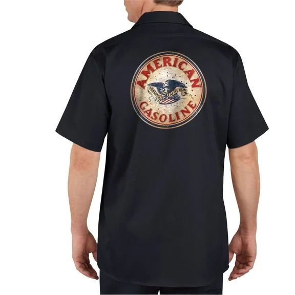 American Gasoline - Mechanics Graphic Work Shirt Short Sleeve (M,Black)