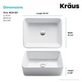 thumbnail image 5 of Kraus Elavo Modern Rectangular Vessel White Porcelain Ceramic Bathroom Sink, 19 inch (2-Pack), 5 of 7