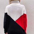 thumbnail image 5 of ShomPort Womens Fall Turtleneck Oversized Pullover Long Sleeves High Neck Color Block Knit Sweater, 5 of 6