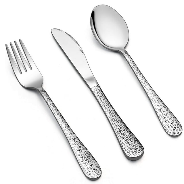 Juego de utensilios para niños LIANYU, cubiertos de acero inoxidable de 9 piezas