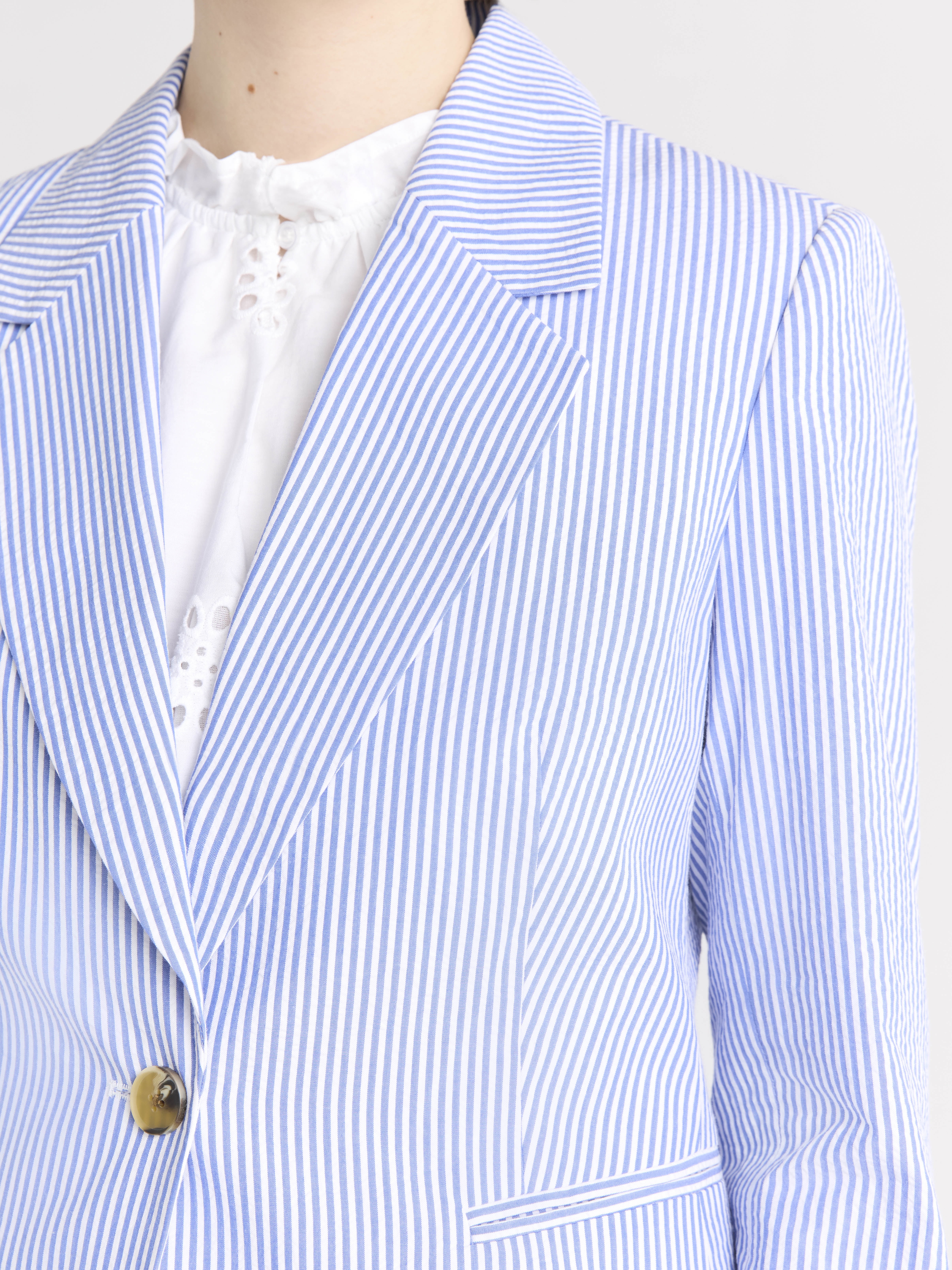 Free Assembly Women's Single Breasted Cotton Blazer, Sizes XS-XXL