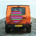 thumbnail image 6 of Fuzoiu Colorful Mexican Stripes Print Universal Spare Tire Cover with Buckle Strap, Waterproof Wheel Covers for Jeep, Trailer, RV, Truck and All Car-14 inch, 6 of 6