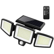 Solar Outdoor Lights ,Tuffenough 2500LM 210 LED Security Lights with Remote Control,3 Heads Motion Sensor Lights, 1 Pcs
