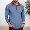 thumbnail image 2 of Mens Polo Shirt Classic Long Sleeve Comfortable Breathable Casual Slim Fit Turn Down Collared Solid Color T Shirts for Man, 2 of 7