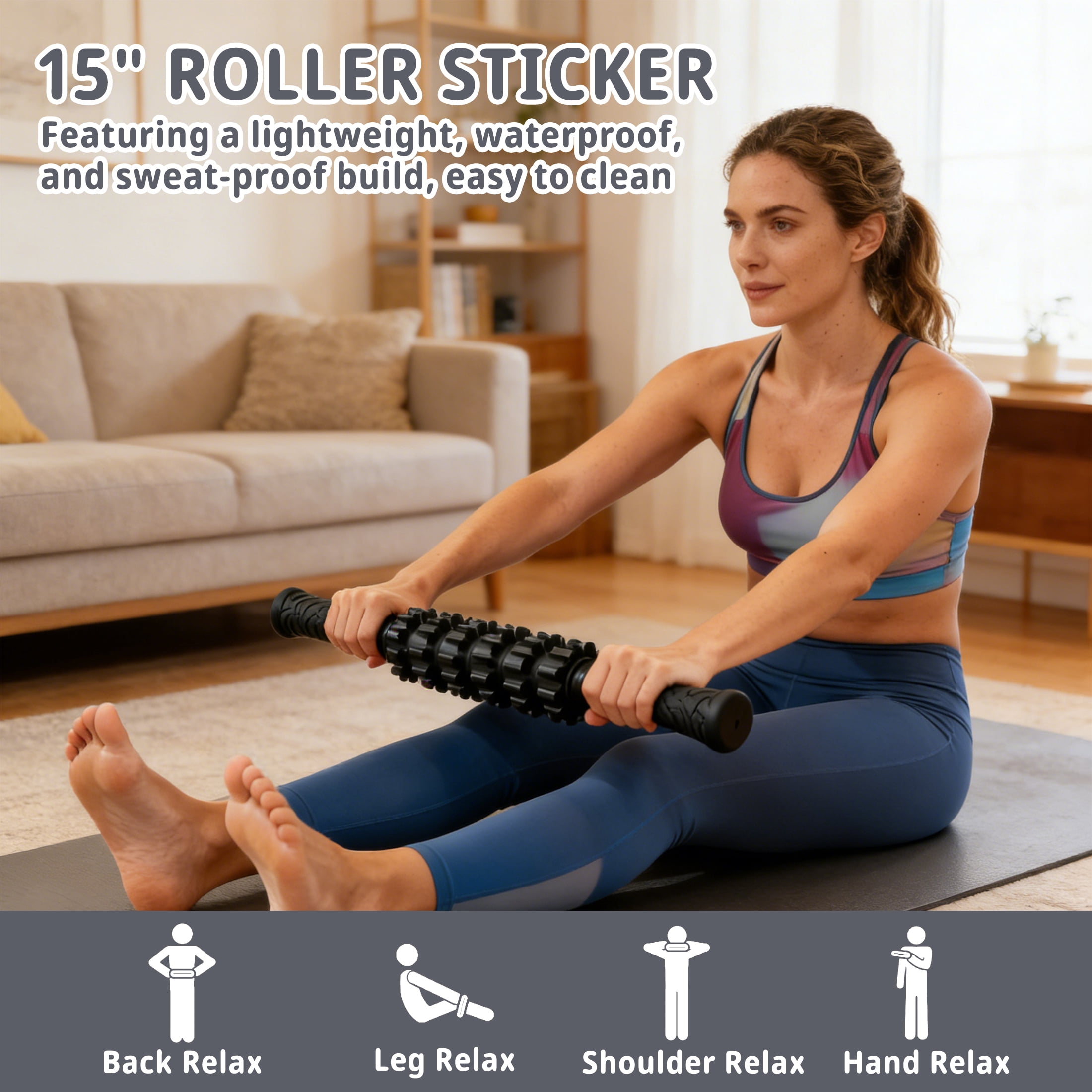 Foam Roller Set, Deep Tissue Massage Kit for Sore Muscle Relief Massage Roller 5 in 1