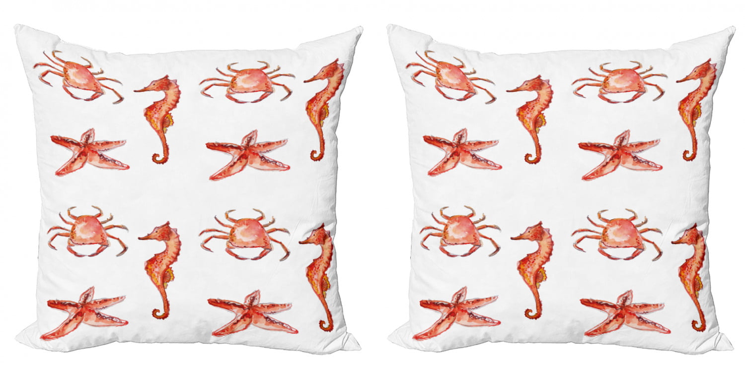 US SELLER Set of 2 couch pillow seahorse coral shell starfish cushion cover 
