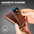 thumbnail image 4 of AOMGO Men Wallet,Money Clip Smart Wallet Slim For Gift Men 11 Cards-Metal Credit Card Case in Magnetic Vegan Leather Flip, 4 of 12