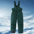 thumbnail image 2 of CPNG Kid's Boys Girls Snow Bib Pants Winter Windproof Ski Pants Outdoor Thickened Insulated Warm Snow Ski Bib Overalls(Blackish Green,5-6 Years), 2 of 7