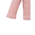 thumbnail image 4 of Xingqing Toddler Baby Girls Fall Spring Outfits Knitted Ribbed Ruffle Long Sleeve Shirt Tops+Skirt Set Pink 2-3 Years, 4 of 9