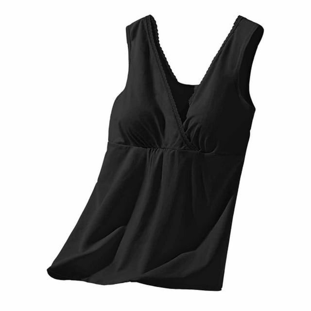 Tranfacy Maternity Shirts,Women Nursing Tank Tops,Front Nursing Tank Sleeveless Built-In Bra Maternity Cami