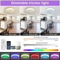 thumbnail image 6 of Full Size Pedestal Fan, 15 Inch RGB Dimmable Led Enclosed Ceiling Fan with Light Modern Bladeless 6 Speed Remote Control for Bedroom Kids Room Party, White Tower Fan,Abs Desk Fan, 6 of 10