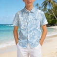 thumbnail image 5 of Ulanda Boys Hawaiian Shirts Casual Summer Short Sleeve Button Down Aloha Dress Beach Tee Tops Kids Hawaii Shirts for 5-14 Years (Light Blue, 11-12 Years), 5 of 7