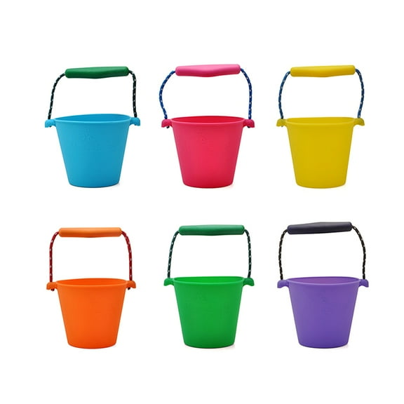 Raindrops 1Pcs Toy Bucket Portable Collapsible Silicone Water Storage Container for Beach Bath Outdoor Activities
