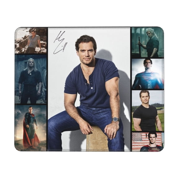 Henry Cavill Mouse Pad,Small Gaming Mousepad,Non-Slip Rubber Base And Stitched Edges Desk Mat For Computer Home Office Work And Study 7 X 8.6 In