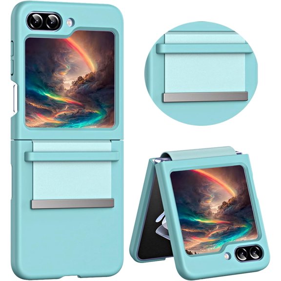 Compatible with Samsung Galaxy Z Flip 6 Case with Hinge Protection, Slim Hard PC Cute Women Men Retractable Anti-Scratch Shockproof Cover Case for Samsung Galaxy Z Flip6. QLD-Green