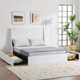 thumbnail image 5 of Zimtown Upholstered Full Platform Bed Frame w/ 4 Drawers, No Box Spring Needed, White, 5 of 7