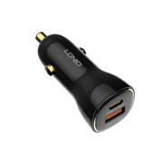 LDNIO C103 2-Port PD & QC3.0 Car Charger with 3ft USB-C to USB-C Cable, 60W Fast Charging