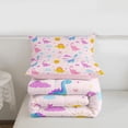 thumbnail image 5 of Erosebridal Girls Dinosaur Twin Comforter Sets,Kids Teens Ancient Animal Bedding Set,Colorful Pink, Reversible 2pcs, 5 of 7