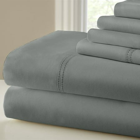 Beige Crackle Finish - 1000 Thread Count 6 Piece Cotton Blend Sheet Set