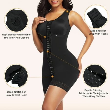 

Shapewear For Women Full Body Shaper Adjustable Hook And Eye Front Closure Shaper in Control Clothing Curvy Bust