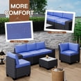 thumbnail image 5 of 6-Piece Modular Outdoor Sectional Sofa Set, PE Rattan All-Weather Patio Furniture with Coffee Table, Thickened Cushions & UV-Resistant Design for Backyard, Poolside, Balcony, 5 of 8