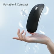 Uiosmuph Bluetooth Wireless Mouse USB C Rechargeable Silent Mouse with USB Receiver Black