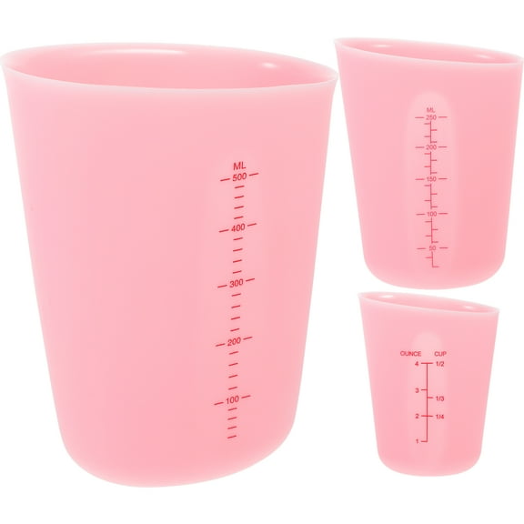 GAXIRE Measuring Cups for Epoxy Resin 3Pcs Pink Silicone Mixing Color Modulation Professional DIY Enthusiasts