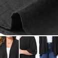 thumbnail image 5 of GRACE & GRANDEUR Women's Plus Size Cardigan Waterfall Style 3/4 Sleeve Shrug Irregular Hem Lightweight Open Front Cardigans 3X Black, 5 of 6