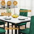 thumbnail image 3 of AWQM 4 Person Dining Table Set, White Marble Dining Table with 4 Velvet Upholstered Chairs, Space Saving Dining Table, Breakfast Table, Breakfast Table for Kitchen, Living Room and Breakfast Corner., 3 of 7