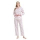 thumbnail image 5 of GLOBAL Conjuntos de Pijamas de Algodón para Mujer, Ropa de Dormir de Manga Larga con Botones, Ropa de Dormir Cómoda, Conjunto de Pijama Suave Rosa Claro, Pequeño Floral L, 5 of 7
