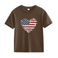 thumbnail image 2 of LWNYDPLSD Girls Heart Shirts American Flag T-Shirt Toddler Patriotic Tee Tops Kids Independence Day Short Sleeve Tee Teen Girls Clothes, 2 of 6