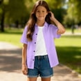 thumbnail image 4 of Toddler Boys Summer Clothes Short Sleeve Button Down Dress Shirts Kids Collar Plain School, 4 of 8