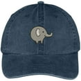 thumbnail image 1 of Trendy Apparel Shop Baby Elephant Embroidered Washed Soft Cotton Adjustable Baseball Cap - Black, 1 of 2