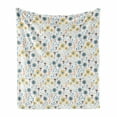 thumbnail image 1 of Floral Soft Flannel Fleece Throw Blanket, Doodle Style Flowers Botanical, Cozy Plush for Indoor and Outdoor Use, 70" x 90", White Multicolor, by Ambesonne, 1 of 5