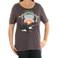 thumbnail image 3 of CARBON COPY Womens New 1306 Gray Printed Scoop Neck Top S B+B, 3 of 4