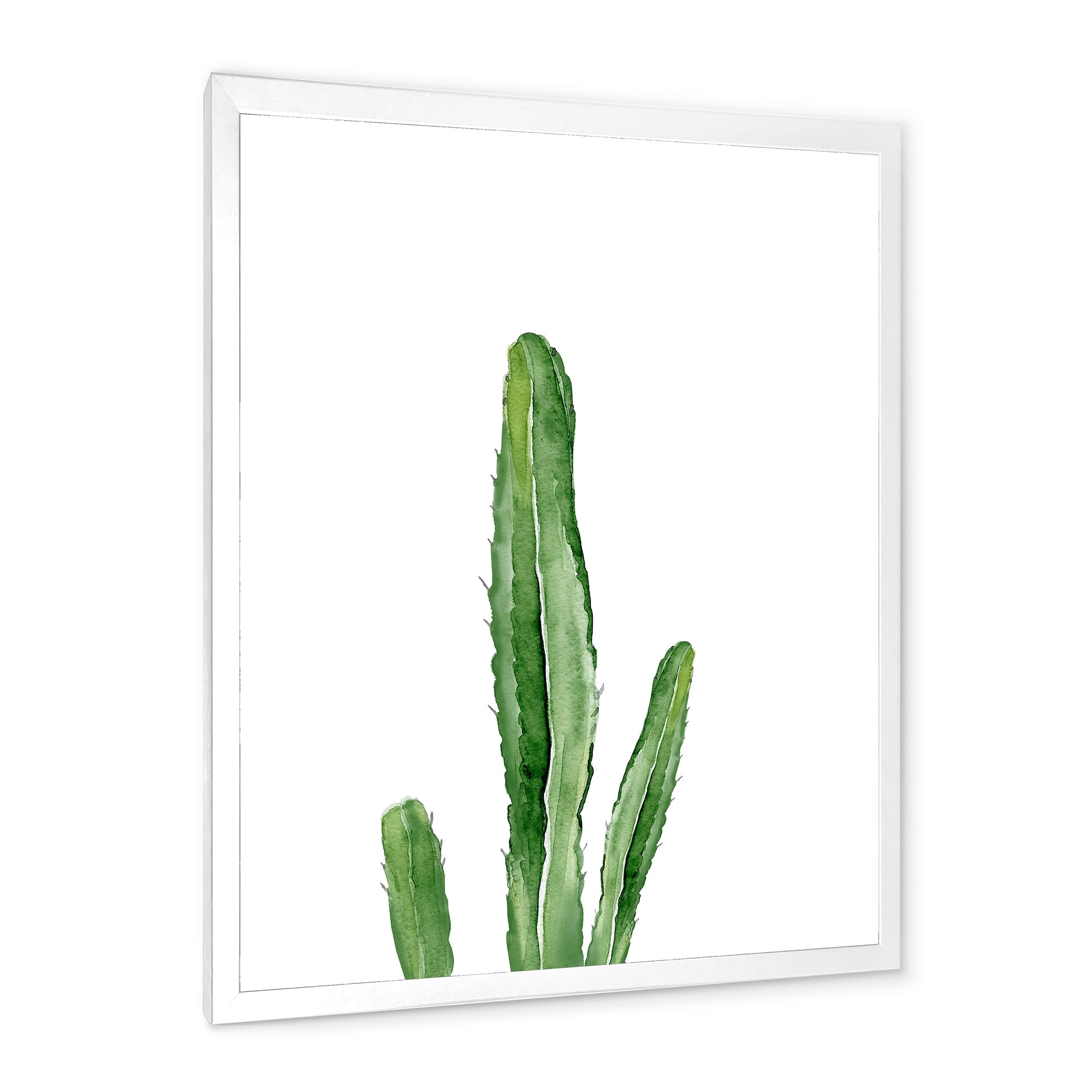 Designart 'Green Cactus South Western Plant' Tropical Framed Art Print