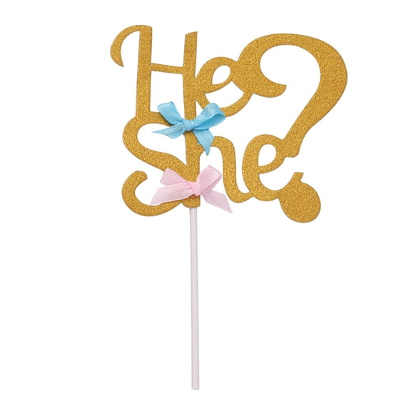 DEMACRIO Boy Or Girl Cupcake Toppers Multi Wood 6pcs