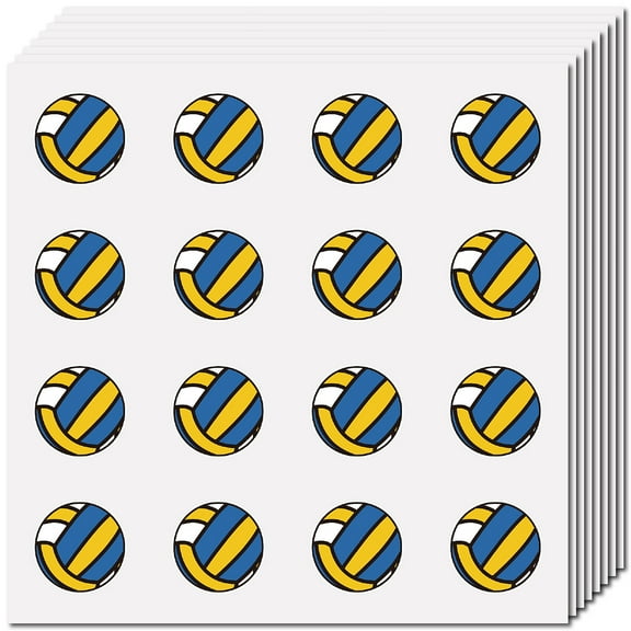 1Set 128Pcs Volleyball Stickers Sport Plastic Decal Self-Adhesive Waterproof Sticker Small Red Round Dot Bulk Cartoon Stickers for Art Craft Students Planner Classroom Water Bottle 2.5x2.5cm