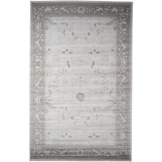 Unique Loom La Jolla Botanical Rug 10' 6 x 16' 5 Rectangle Light Gray/Dark Gray