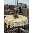 thumbnail image 2 of Outdoor Tablecloth with Umbrella Hole Zipper Yellow Lemon Round Tablecloth 54" Waterproof Outside Table Cloth Summer Fruit Flower Retro Watercolor Beige Patio Table Cover Tablecloths for Picnic Party, 2 of 8